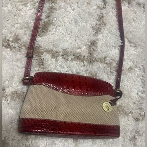 Brahmin collectible crocodile embossed red crossbody